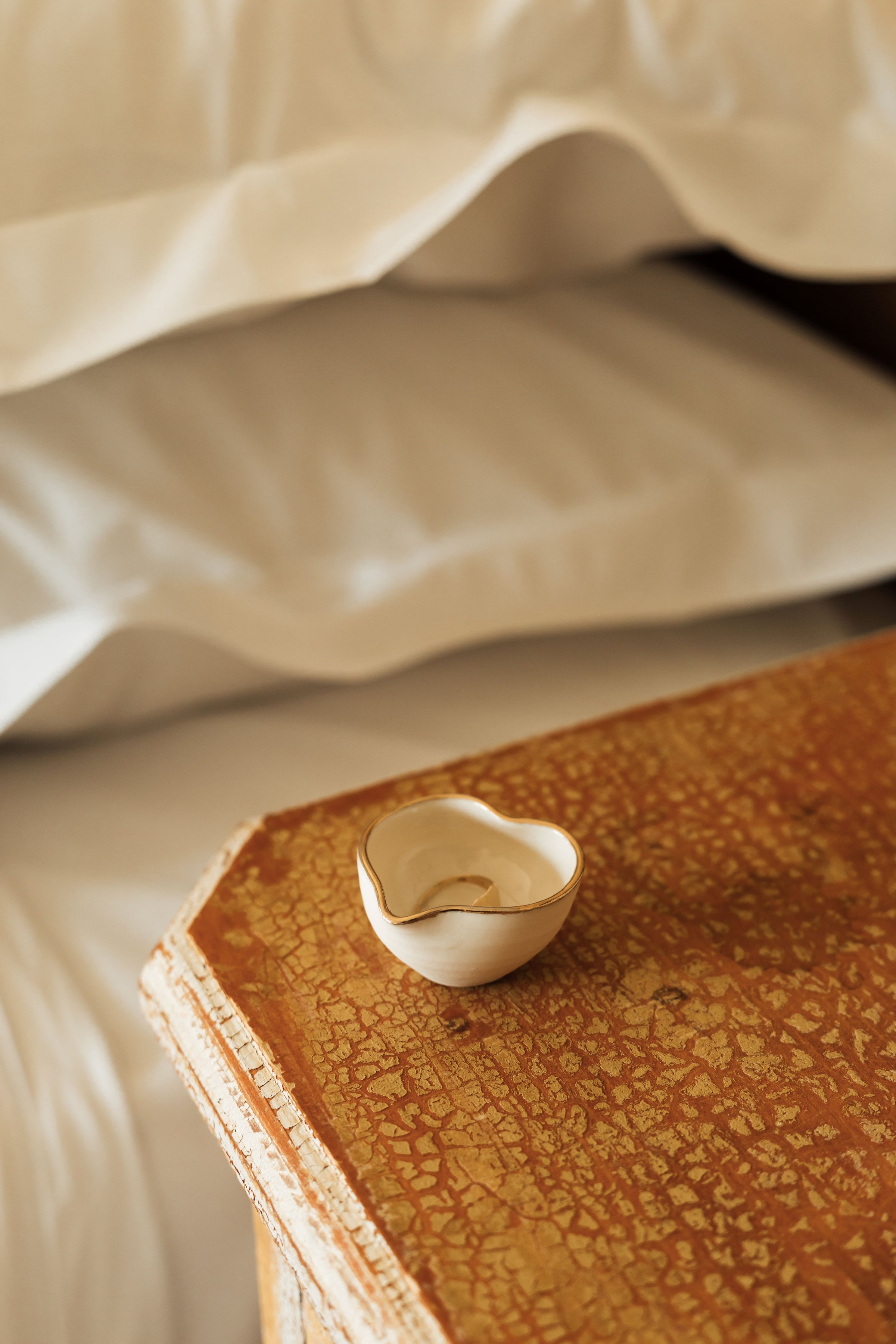 Heart Bowl with Gold Rim