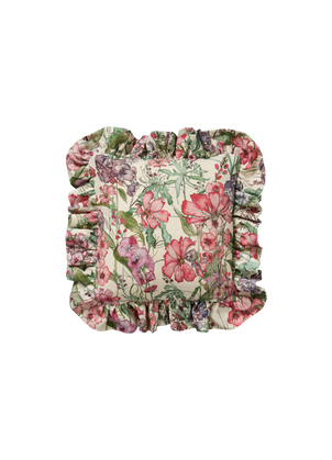 English Cutting Garden Medley Cushion with Frill