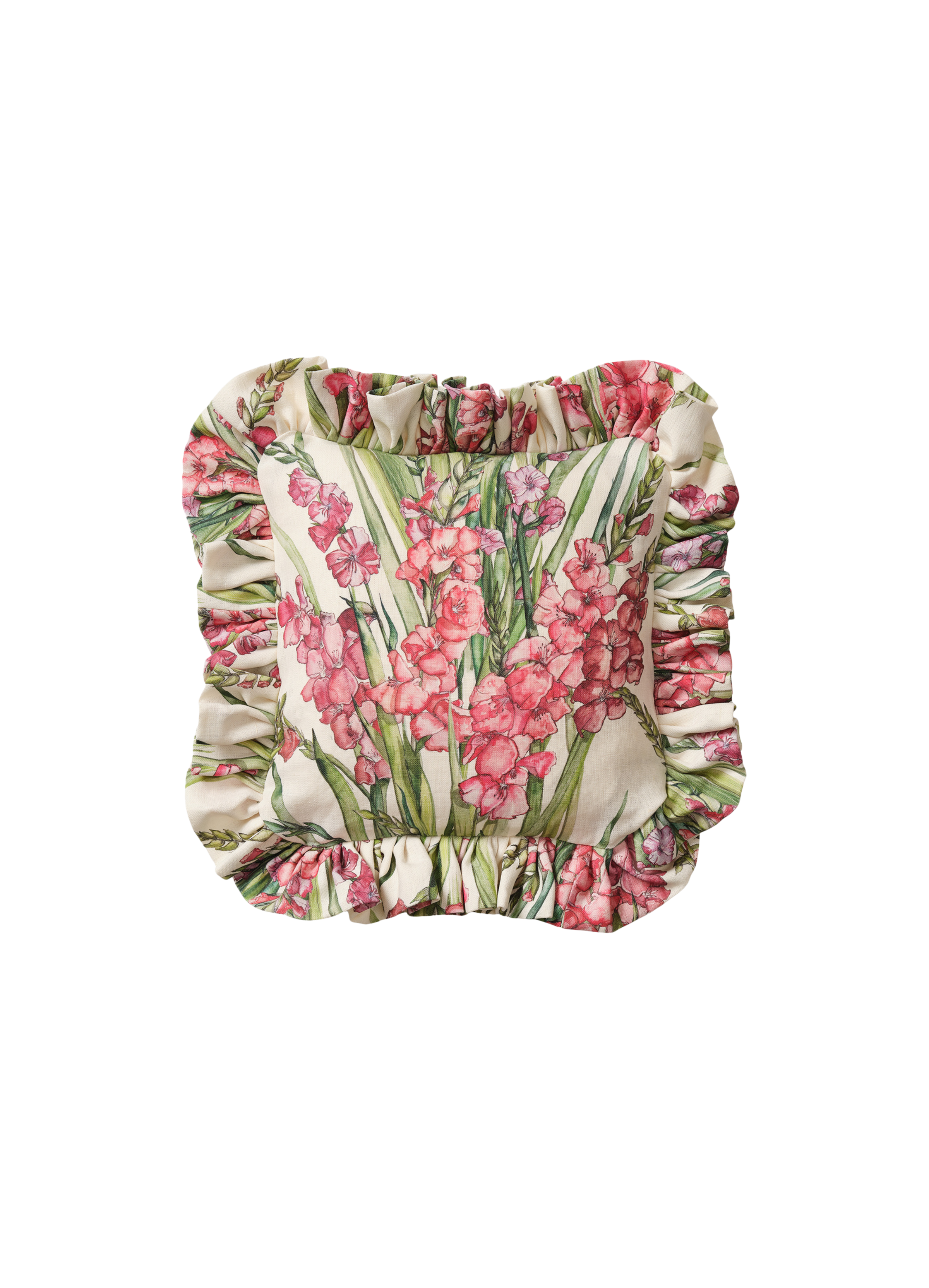 Gladioli Cushion with Frill