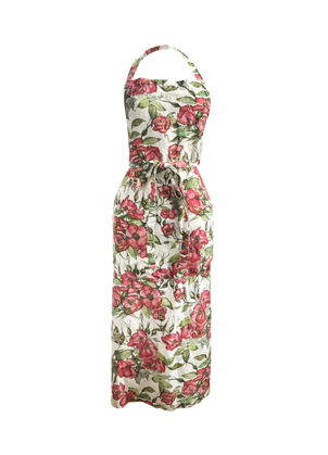 Rosa Rugosa Printed Linen Apron