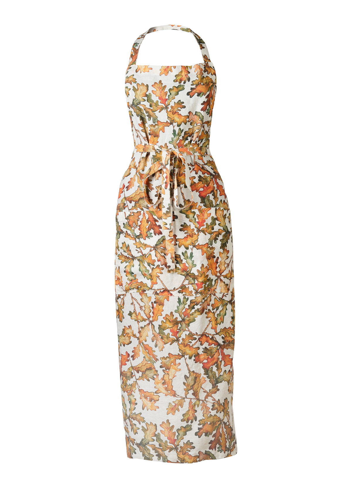 Autumn Leaves Oak Linen Apron