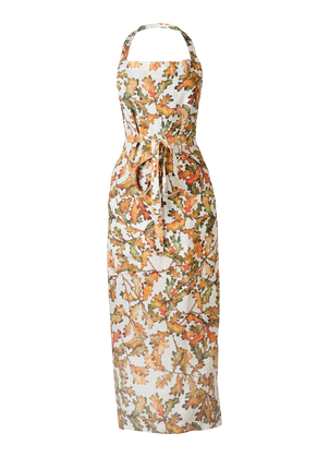 Autumn Leaves Oak Linen Apron