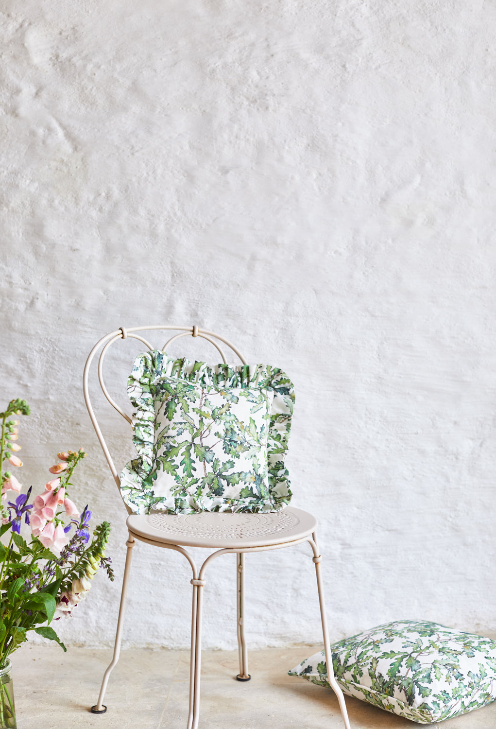 Oak Leaf Cushion with Frill