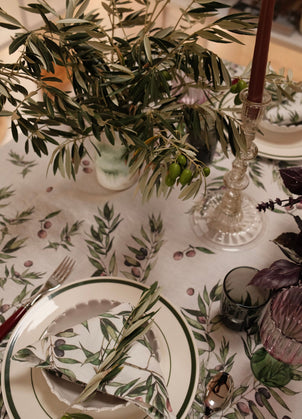Olive Border Tablecloth