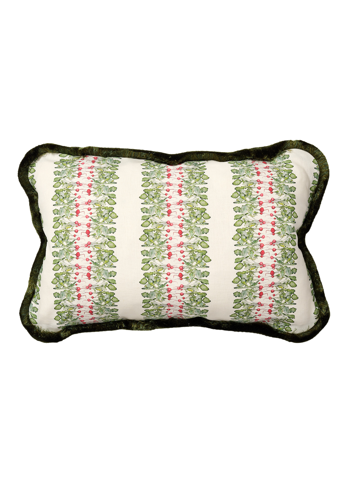 Radish Stripe Rectangle Cushion with Silk Trim