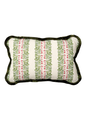 Radish Stripe Rectangle Cushion with Silk Trim