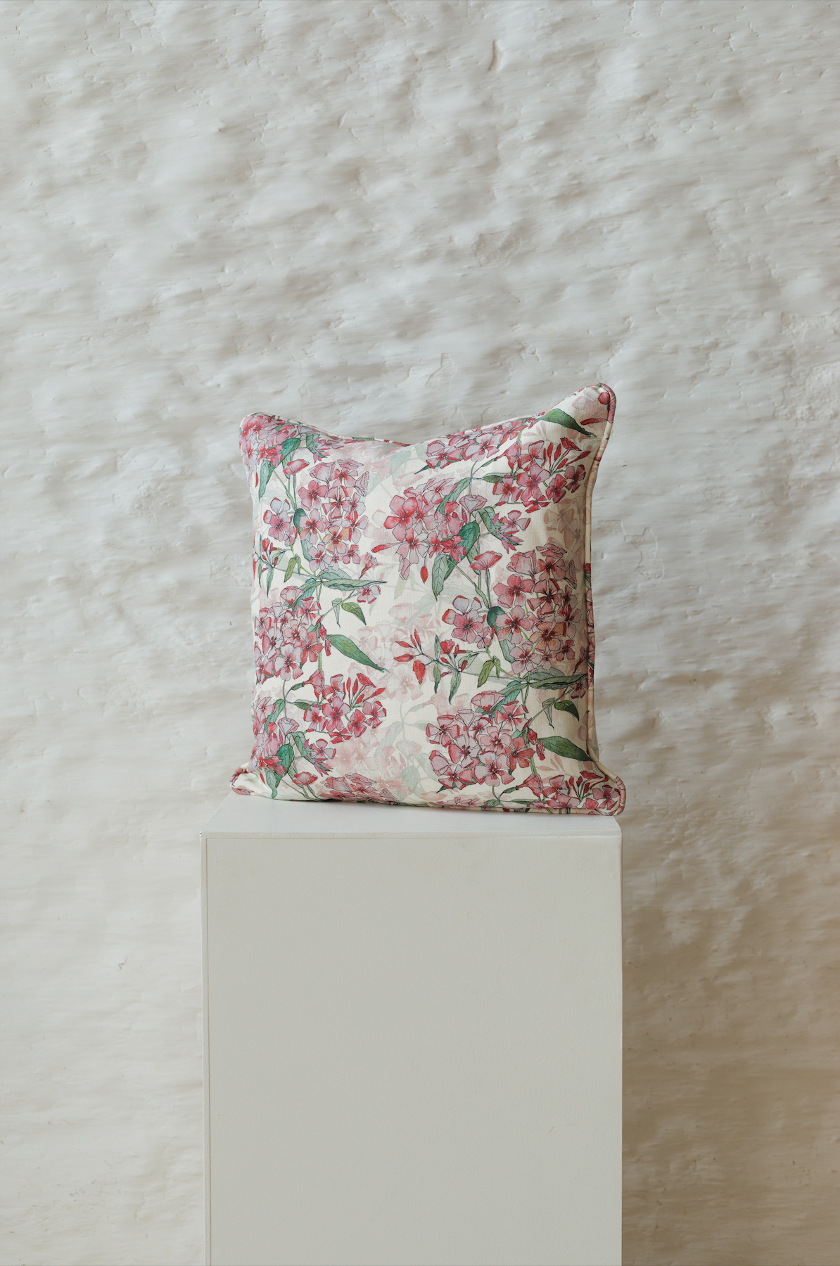 Pink Phlox Rows Square Cushion