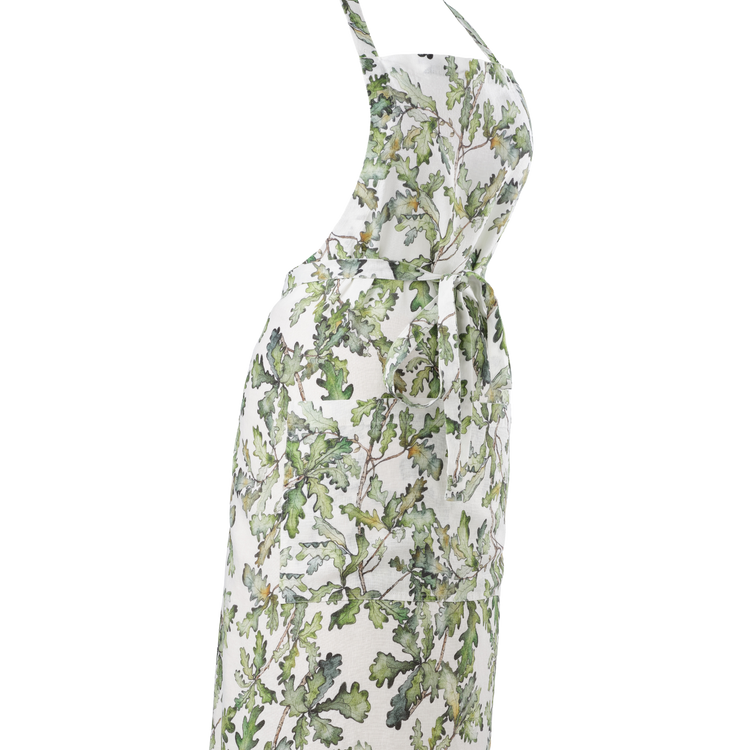 Oak Leaf Printed Linen Apron