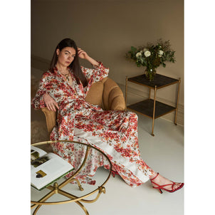 Silk Robe in Wild Rose